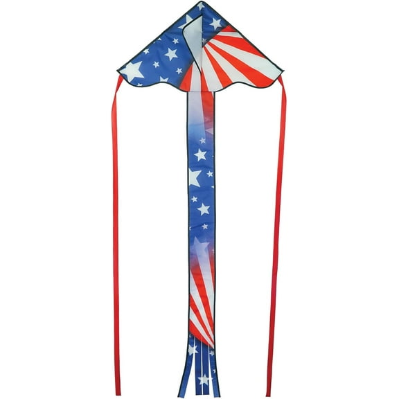 In the Breeze 3395 — Patriotic 30-inch Mini Fly-Hi Kite — Colorful, Easy-Flying, Single-Line Kite, Kite Bag and Line Included