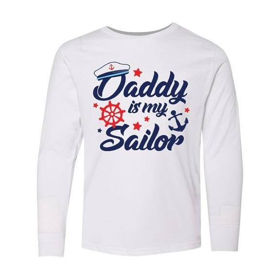 Inktastic My Daddy is my Sailor Long Sleeve Youth T-Shirt