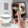 thumbnail image 4 of Dteck for Motorola Razr 2023 Case with Ring, Luxury Premium PU Leather Protective Phone Case Full Coverage Bling Diamond Ring Case for Motorola Moto Razr 40, Purple, 4 of 6