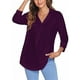thumbnail image 4 of Sexy Dance Top de mujer con manga 3/4 y blusa holgada con cuello en V, 4 of 7