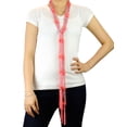 thumbnail image 3 of NYFASHION101® Silver-Tone Beaded Skinny Fishnet Shawl Scarf Waist Belt - Pink, 3 of 4