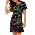 thumbnail image 2 of Kdxio Rainbow Glitter Pattern Womens Short Sleeve Sleepshirt Scoopneck Cute Nightdress Ruffle Comfy Nightgown, 2 of 6