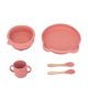 thumbnail image 1 of Baby Feeding Set Cute Bear Shape Soft Safe Silicone Toddler Suction Plate Bowl Cup Fork Spoon Set for Weaning Type 1, 1 of 4