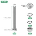 thumbnail image 3 of Uxcell 4-Pack Tornillo de Cabeza Hexagonal con Tuercas, Arandelas Planas y de Bloqueo M12x95mm, 3 of 6