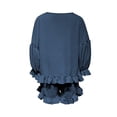 thumbnail image 5 of DHFJKG 2 Piece Outfits For Women Summer Shorts Set Ruffle Long Sleeve Loose Fit Solid Color T Shirt And Shorts Matching Sets Stylish Outfit, 5 of 5
