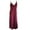 Wine, variant on Sakmal Solid Dresses for Women Trendy Black Knee Length Slip Dress Sleeveless Deep V-Neck Ladies Dresses