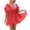 Red, variant on Lmnyox Women's Fashion Mini Dress Short Sleeve V Neck Flowy Smocked Dress Summer Casual Sundress