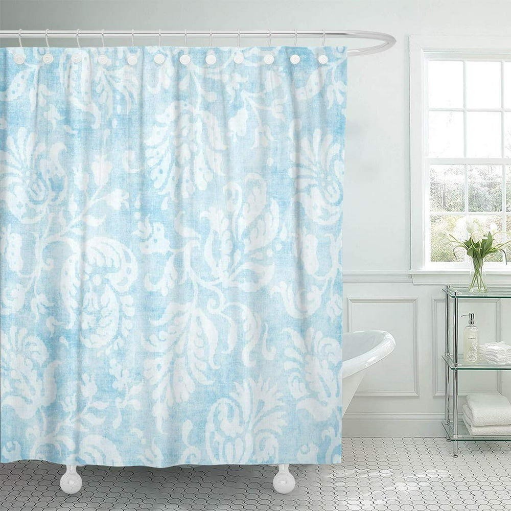 KSADK Damask Vintage Pale Blue Jacobean Flower Grungy Old Pastel Pretty