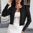 thumbnail image 2 of MSJUHEG Women's Shrug Sweaters Womens Long Sleeve Cardigan Solid Sweater Loose Button Tunic Sweaters for Women Cardigan Sweaters Button Up Sweaters Ribbed Knit Fashion Sweater Black Xl, 2 of 5