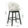 thumbnail image 4 of GDF Studio Elegant 360° Swivel Bar Stools with Button-Tufted Backrest & Solid Wood Frame, Set of 2, Black+Beige, 4 of 13