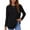 Black, variant on Women's Loose Fit Casual Buttoned Round Neck Long Sleeve Tee Stylish & Comfortable Daily Wear Womens Hiking Shirts Top Striped Womens Shirt Athletic T Shirt Women Women Long Sleeve Shirts Long Sleeve