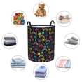 thumbnail image 3 of Lsque Colorful Palms pattern Laundry Hamper Basket, Tall Woven Rope Hamper Basket for Clothes, Lightweight Storage Basket, Collapsible Waterproof-Medium, 3 of 8