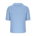 thumbnail image 5 of WRKEKC Short Sleeve Shirts for Women, Summer T-Shirts for Women, Women's Trendy Solid Color Button-Up Lapel Collar Short Sleeve Top, 5 of 10