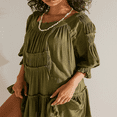 thumbnail image 3 of Solid Color Loose Long Sleeve Dress with Ruffles for Women Maternity, 3 of 6