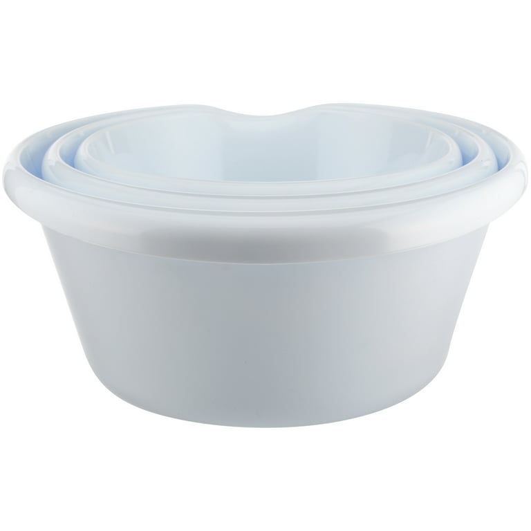 3PC Plastic Mixing Bowl Set with Pour Spots (No Lids) Green - Figmint