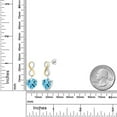 thumbnail image 2 of Gem Stone King Keren Hanan 8.06 Ct Heart Shape 10mm Swiss Blue Topaz 925 Silver and 10K Yellow Gold Lab Grown Diamond Infininty Dangle Earrings, 2 of 3