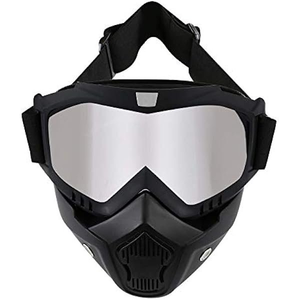 wonima02 Motorcycle Goggles with Removable Face Mask - Dirt Bike ATV Motocross Eyewear Anti-UV Adjustable MX Riding Offroad Cycling Motorbike Protective Glasses Racing Combat Tactical Military Goggles