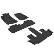 Ikon Motorsports 3D TPE Floor Mats Compatible with 2019-2026 Subaru Ascent 7 Seats Bucket Seat, All Weather Waterproof Heavy Duty Floor Liners Carpets Black 4PCS Set