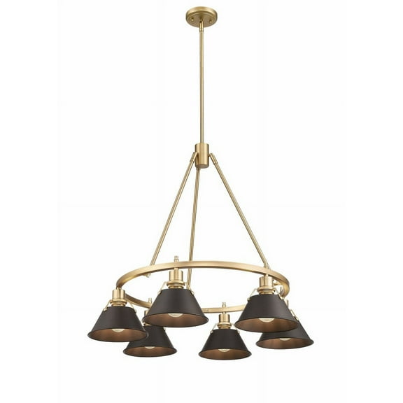 Orwell 6-Light Chandelier in Brushed Champagne Bronze with Rubbed Bronze