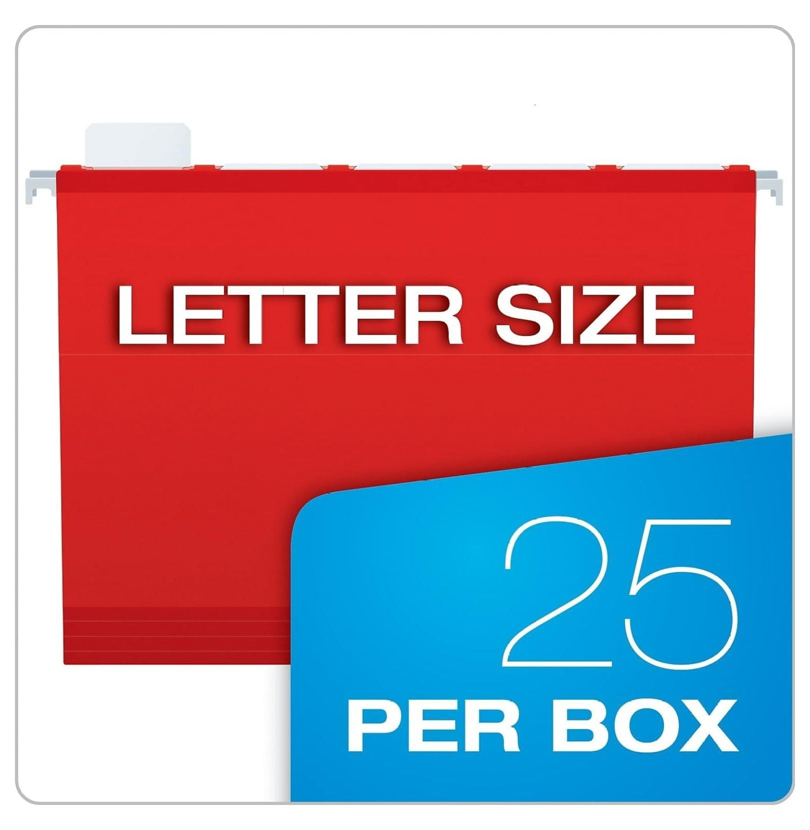 Hanging File Folders Letter Size Red - PFX42623 Ready-Tab Reinforced 5 Tab Folders - 25 Pack - Office & Home Filing Organization