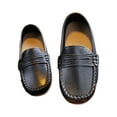 thumbnail image 4 of mgoYE Boys Dress Shoes Black Baby Girls Boys Shoes, Toddler Soft Sole Non Slip Flat Lazy Cute Loafers,Unisex Casual Oxford Dress Shoes|Black 6, 4 of 5