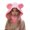 Pink, variant on Breathable Winter Face Hat Bear Ear Design Knitted Neck Scarf Hat For Women
