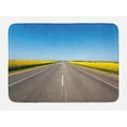 thumbnail image 1 of Yellow and Blue Bath Mat, On the Road Theme Highway with Sunflower Field Backdrop Nature Panorama, Non-Slip Plush Mat Bathroom Kitchen Laundry Room Decor, 29.5 X 17.5 Inches, Grey Sky Blue, Ambesonne, 1 of 2