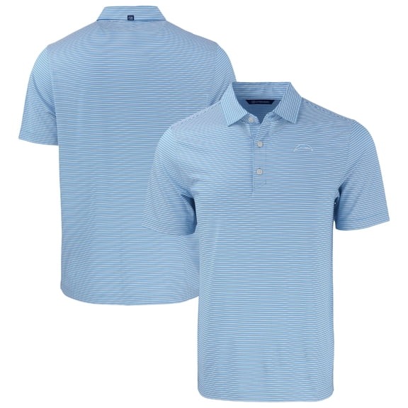 Men's Cutter & Buck Powder Blue Los Angeles Chargers Forge Eco Double Stripe Stretch Recycled Big & Tall Polo