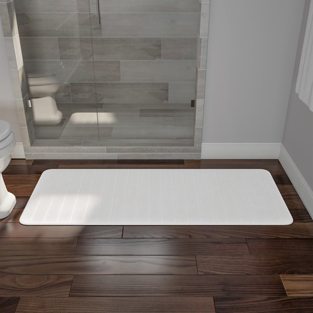 Somerset Home Memory Foam Striped Extra Long Bath Mat, 24" x 60