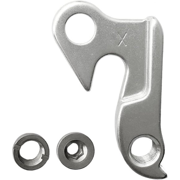 PinesC Bike Derailleur Hanger Rear Derailleur Tail Hook Replacement Parts for Mountain and Road Bikes Aluminum Alloy 1Pcs with Bolts Fits Merida KHS Alite Airboure HARO X7 Silver