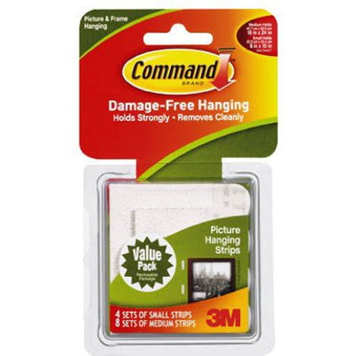 Command Picture Hanging Strips Variety Value Pack, 4Small and 8Medium