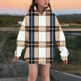 thumbnail image 2 of DxhmoneyHX Hoodies for Girls Fashion Long Sleeve Plaid Shirts Fall&nbsp;Winter&nbsp;Going Out Tops Casual&nbsp;Loose Pullover Sweatshirts with Pocket Size 3-4Years, 2 of 5