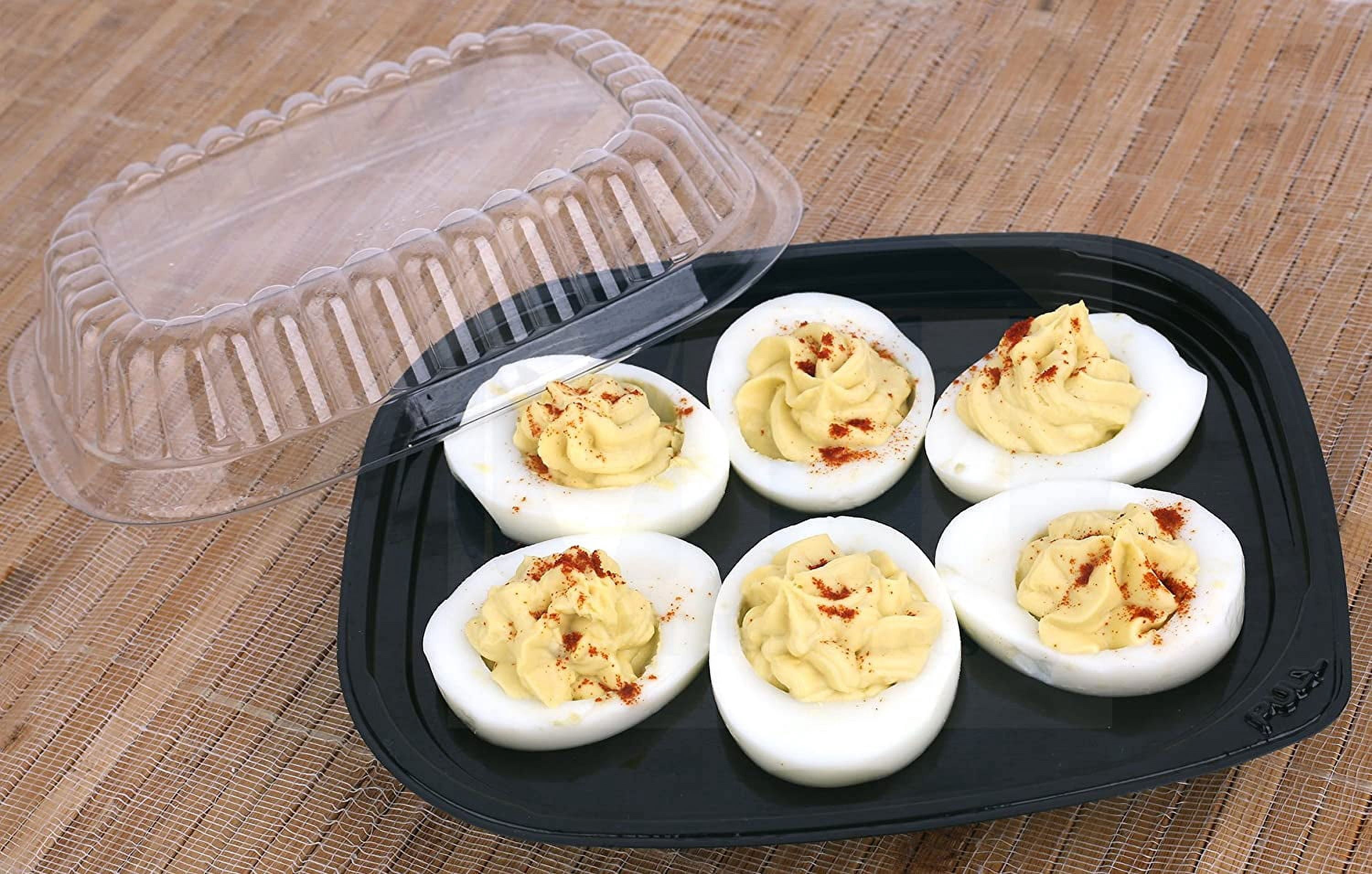MT Products Plastic Deviled Egg Tray with Lid for 6 Eggs - Pack of 408