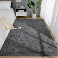 thumbnail image 2 of Nefoso Shag Area Rug, 5ft x 8ft Soft Fluffy Area Rugs for Living Room Bedroom Decor Carpet, Dark Gray, 2 of 10