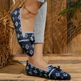 thumbnail image 4 of Chaussures Habillées Classiques en Tricot pour Femmes Dames Printemps Automne en Maille Bout Pointu Talon Bas à Enfiler Ballerines Marche Richelieus Mocassins, 4 of 9