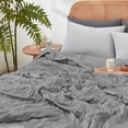 thumbnail image 3 of Cozy Bliss Seersucker Cooling Comforter Lightweight 90*90 Blanket Summer Quilt for Hot Sleepers, Dark Gray, 3 of 5