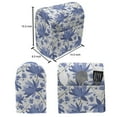 thumbnail image 5 of Floral Lounger Chair Bag, Repeated Pattern Japanese Lotus Flowers Depiction in Vintage Style Art, High Capacity Storage with Handle Container, Lounger Size, White and Ceil Blue, by Ambesonne, 5 of 5