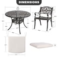 thumbnail image 6 of Nuu Garden 5-Piece Patio Dining Set, Cast Aluminum Outdoor Dining Set for 4 with 2.24’’ Umbrella Hole and Cushions, Outdoor Table and Chairs for Backyard, Deck, Garden, Black with Gold-Painted Edges, 6 of 9