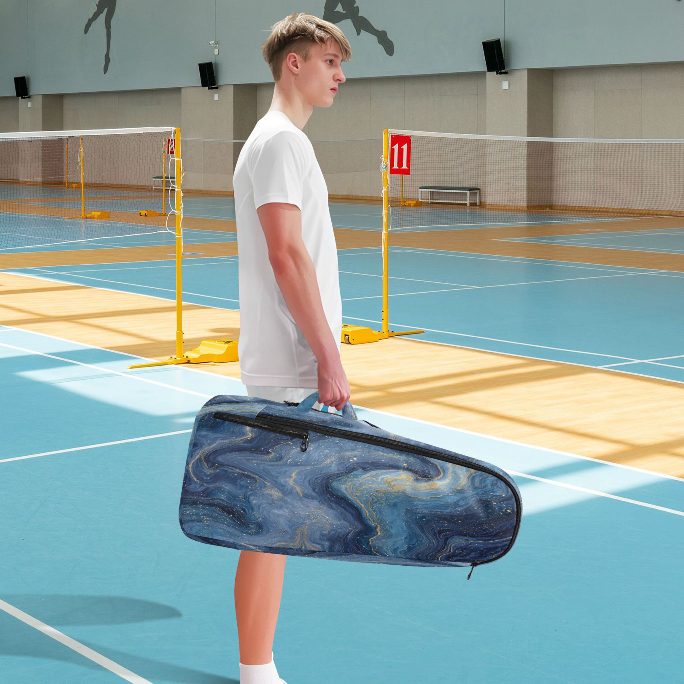 2 Racquet Holder Tennis Backpack Tennis Racket Covers Gym Bags Star Marble Swirls