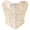 Beige, variant on HCYSFG Women Halloween Corset Top Floral Lace Detail Sweetheart Neck Sleeveless Bow Accent Front Closure Bodice Gothic Party Wear