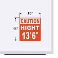 thumbnail image 3 of Caution High 13' 6" Vinyl Decal Sticker - Many Colors & Sizes - Height Trailer Sign Truck Safety Markings for Dry Van and Reefer Trailers Caution Clearance Height Sign Truck Decals (10" x 11", Orange), 3 of 8