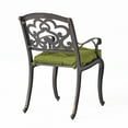 thumbnail image 5 of Charles Outdoor Cast Aluminum Dining Chair with Cushion, Set of 2, Shiny Copper, Olive, 5 of 7