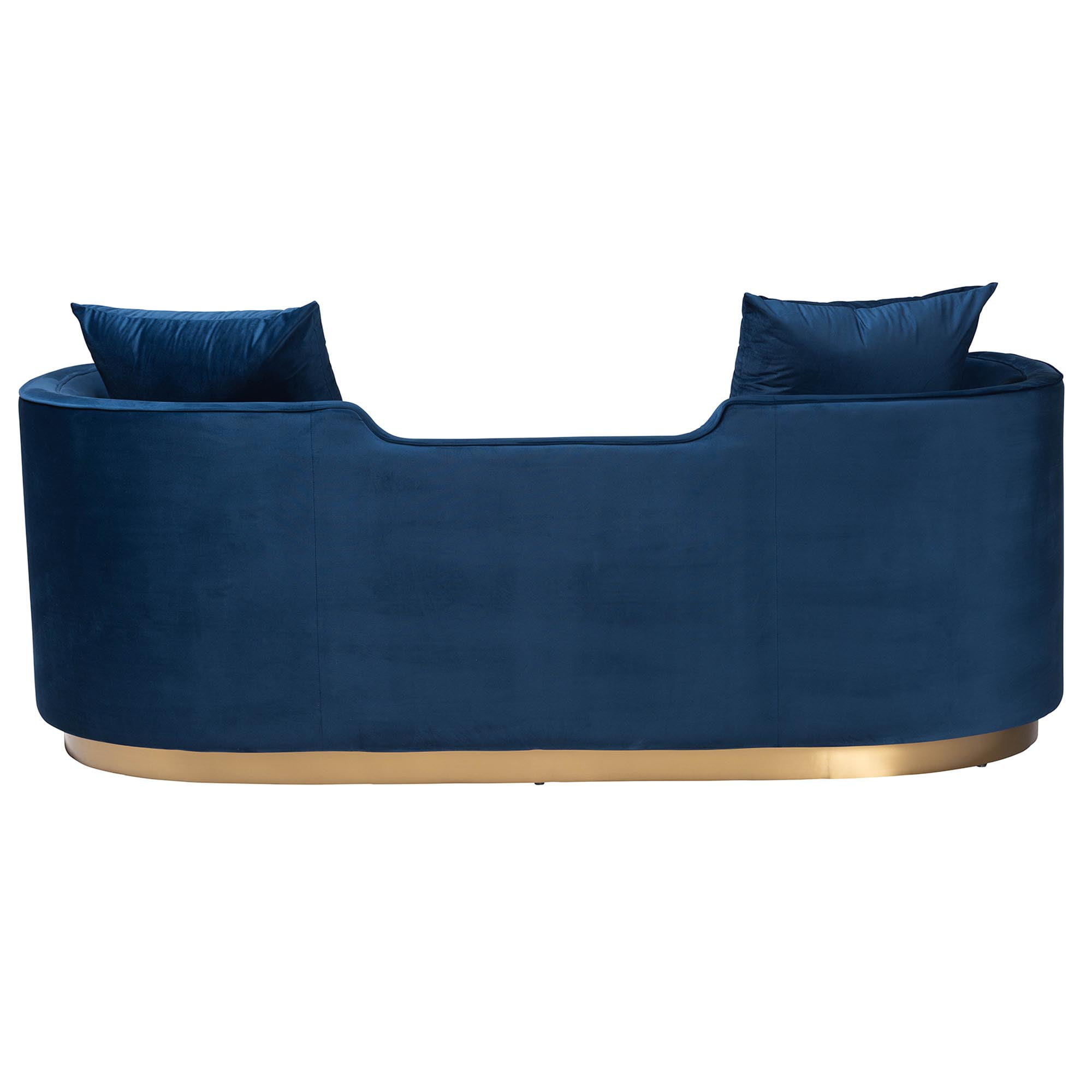 Baxton Studio Deserae Glamour Sofa, Velvet Fabric, Gold