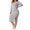 Heather Gray, variant on Women's Plus Size Square Neck Long Sleeve Slit Dress 95% polyester 5% elastane Comfortable Elegant Flattering Fit