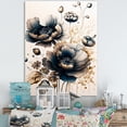 thumbnail image 2 of Designart Navy Blue And Gold Poppy Flowers I Canvas Wall Art, 2 of 5