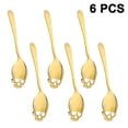 thumbnail image 1 of Juego de 6 cucharas, cuchara para revolver café y té de acero inoxidable 304, cucharas de té de diseño elegante, cuchara de café con forma de calavera, cuchara de hueso para postre, vajilla, 1 of 8