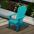 thumbnail image 5 of Wildridge Heritage Folding Adirondack Chair, Aruba Blue, Outdoor Weather Resistant Poly Patio Furniture, 5 of 8
