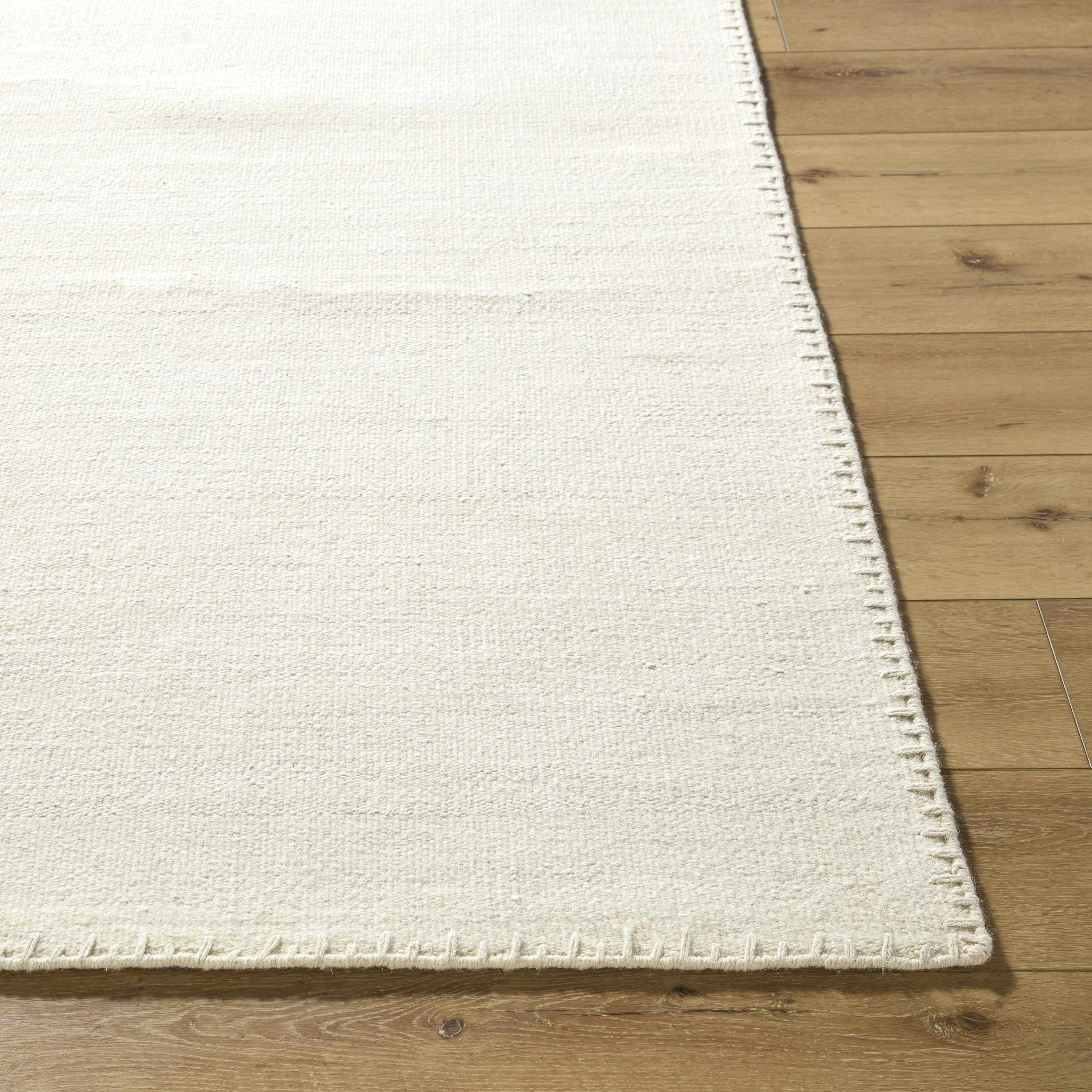 Hauteloom Ayumu Wool Living Room, Bedroom Area Rug - Bohemian, Transitional - Ivory, Cream, Ecru - 6' x 9'