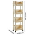 thumbnail image 3 of 4-Tier Kitchen Storage Cart with Wheels, Multi-functional for Living Room or Bathroom, Easy to Move Organizer, 37.4x11.8x7.87 Inches, 3 of 6