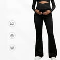 thumbnail image 5 of Maternity Flare Yoga Pants for Women Cross-Waist Over The Belly Workout Yoga Pregnancy Pants Casual Stretchy Leggings for Pilates, Fitness, 5 of 8